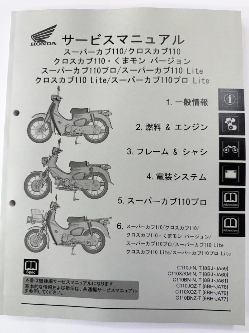 Amazon.co.jp: スーパーカブ110(JA59/JA60/JA61/JA76/JA77/JA79